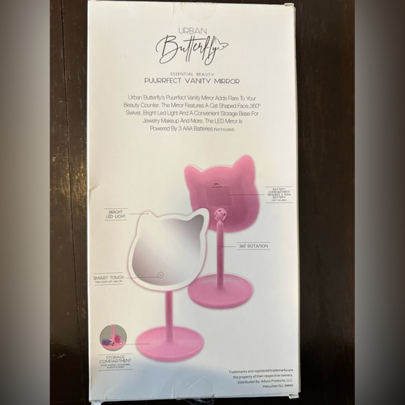 New in Box- Lighted Pink Vanity Mirror with storage tray. - Picture 2 of 8